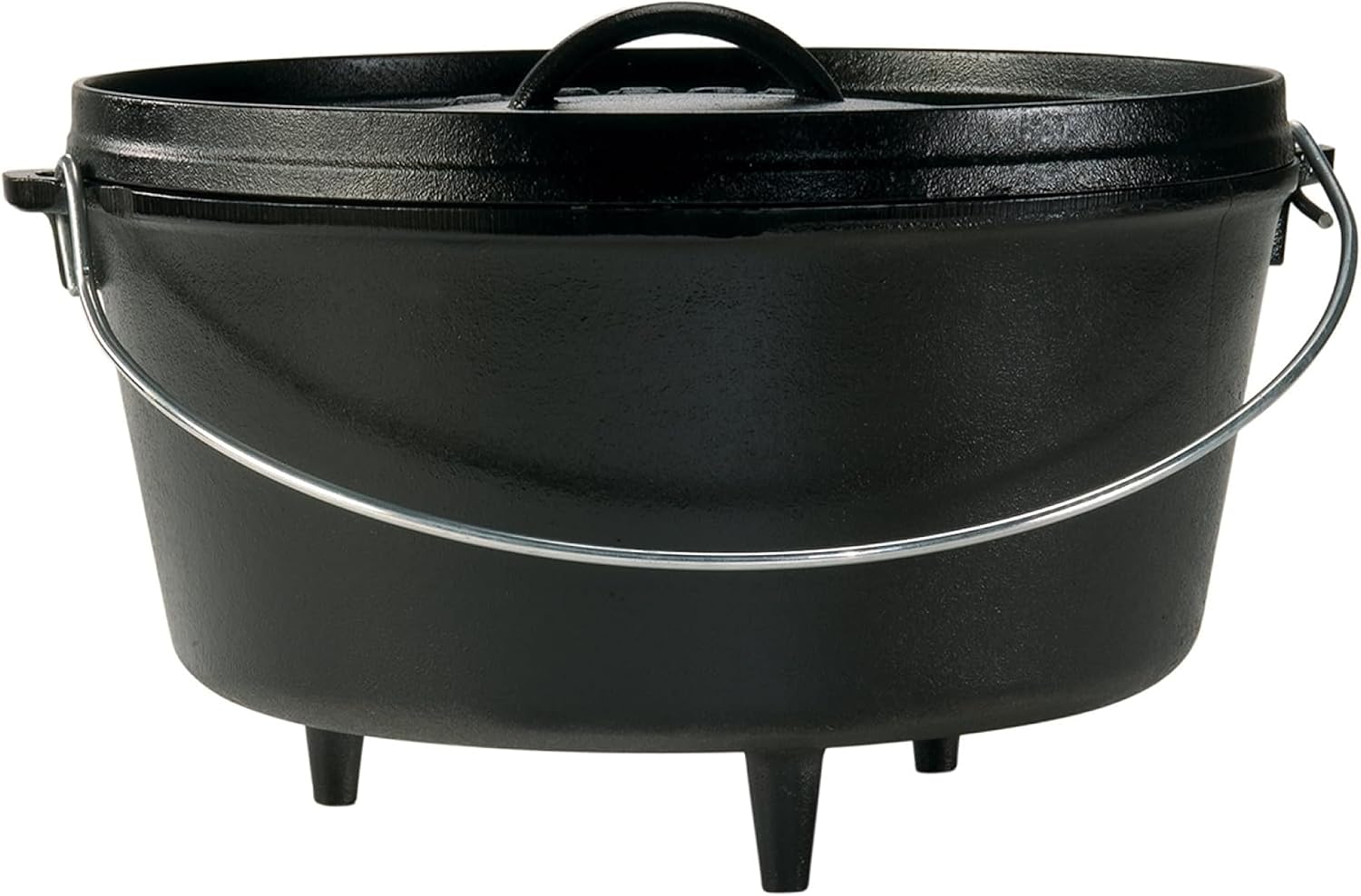 Camp Dutch Oven Cast - หม้อดัตช์โอเวนเหล็กหล่อสำหรับแคมป์, ผ่านการอบเคลือบผิวมาแล้ว, ดีไซน์ทรงลึกพร้อมฝาปิด, ขนาด 8 ควอร์ต