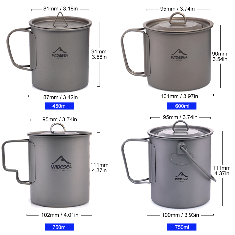 แก้วไทเทเนียม Widesea สำหรับแค - Quality Camping Cooking Set บทวิจารณ์และราคา