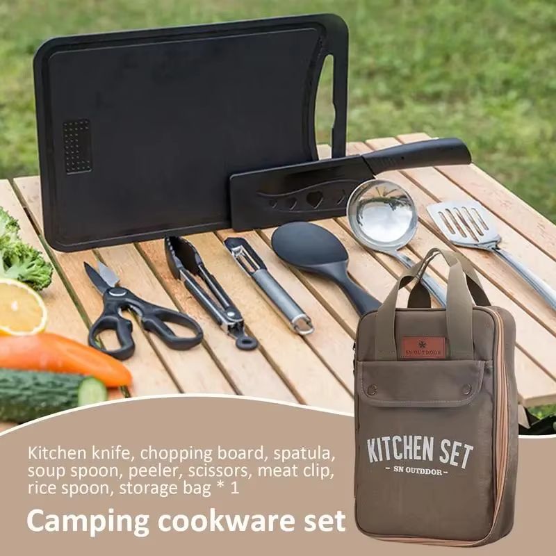 ชุดเครื่องครัวแคมป์ปิ้ง 8 ชิ้น - Camping Cooking Organizer บทวิจารณ์และราคา
