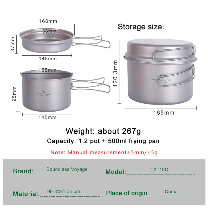 ชุดหม้อไทเทเนียม Voyage ไร้ขอบ - Quality Camping Cooking Set บทวิจารณ์และราคา