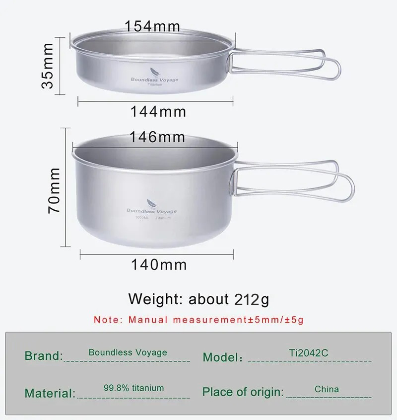 ชุดหม้อไทเทเนียม Voyage ไร้ขอบ - Quality Camping Cooking Set บทวิจารณ์และราคา