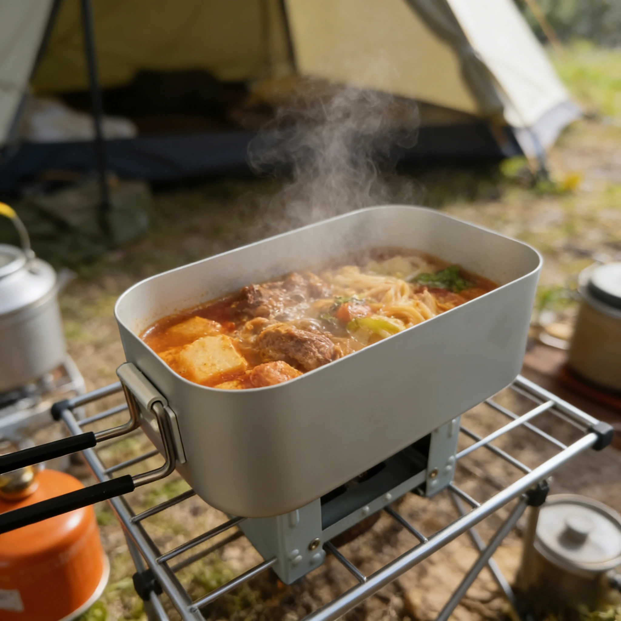 กล่องอาหารกลางวันอะลูมิเนียมอั - Camping Cooking Container บทวิจารณ์และราคา