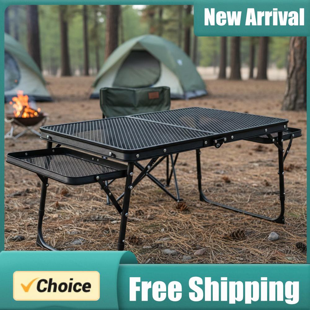 โต๊ะปิ้งย่างแบบพับได้ ปรับความ - Camping Cooking Table บทวิจารณ์และราคา