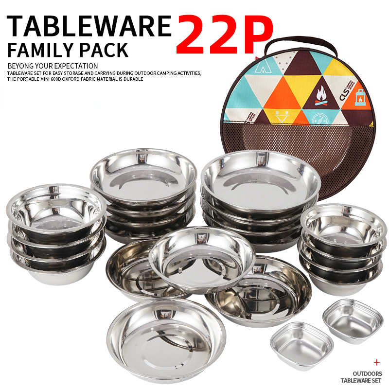 ชุดจานชามพกพาสำหรับทำอาหารแคมป - Camping Cooking Dining Set บทวิจารณ์และราคา