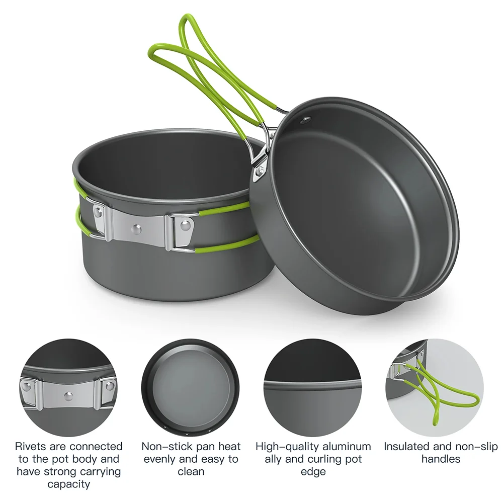 ชุดอุปกรณ์ทำอาหารสำหรับตั้งแคม - Quality Camping Cooking Set บทวิจารณ์และราคา