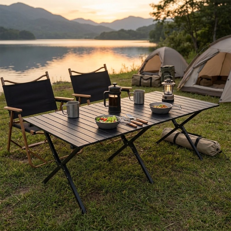 โต๊ะม้วนได้แบบพกพา ขนาด 60/120 - Camping Cooking Table บทวิจารณ์และราคา